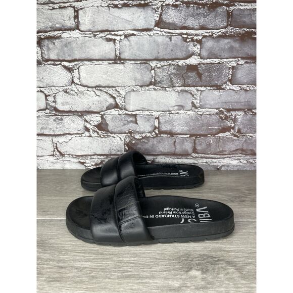 VIBA Porto Preto Black Leather Portugal Slides Sandals Women’s Sz 37EU/6.5M US - Picture 16 of 16